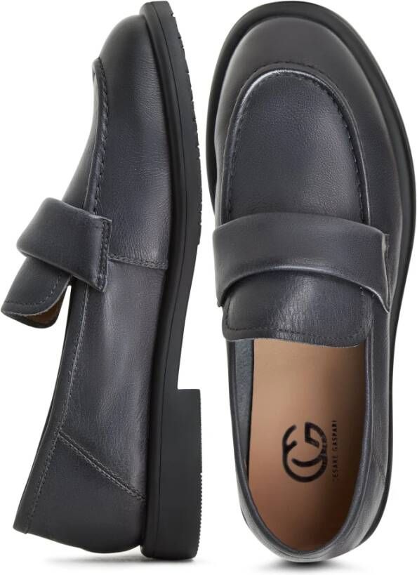 Cesare Gaspari Grijze Blokhak Loafers Stephanie Gray Dames