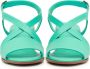 Cesare Gaspari Groene Blokhak Leren Sandalen Green Dames - Thumbnail 6