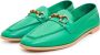 Cesare Gaspari Groene leren loafers Green Dames - Thumbnail 3