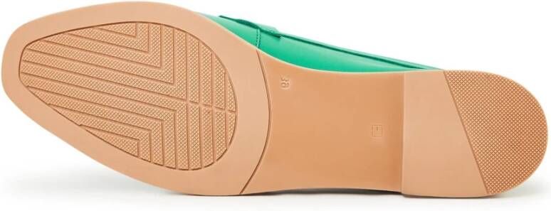 Cesare Gaspari Groene leren loafers Green Dames