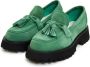 Cesare Gaspari Groene Platform Loafers met Kwast Details Green Dames - Thumbnail 2