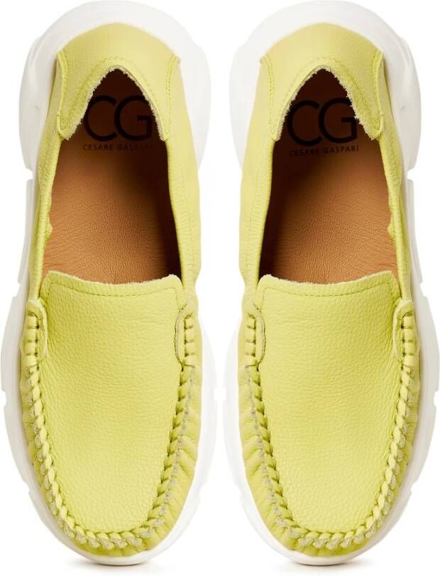 Cesare Gaspari Groene Platform Moccasins Alisa Green Dames