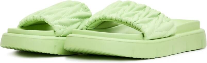 Cesare Gaspari Groene Platform Slippers Green Dames