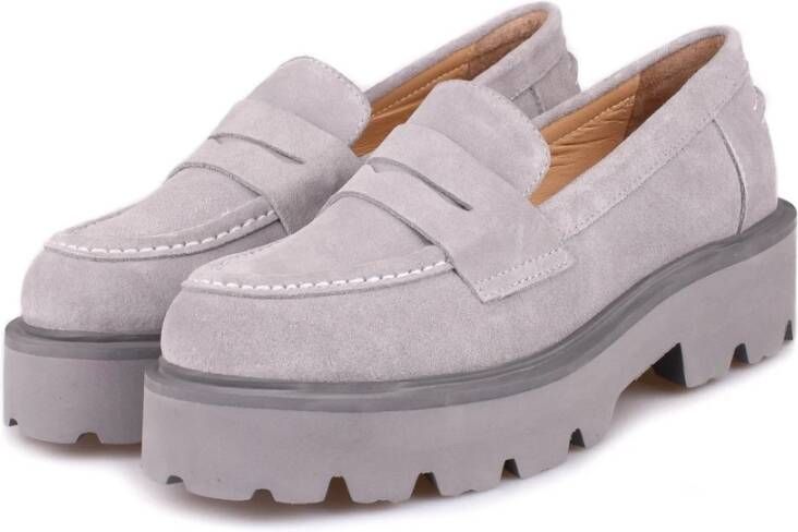 Cesare Gaspari Instap Suède Loafers Grijs Gray Dames