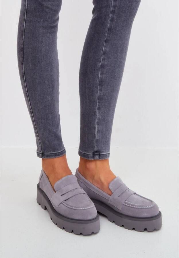 Cesare Gaspari Instap Suède Loafers Grijs Gray Dames