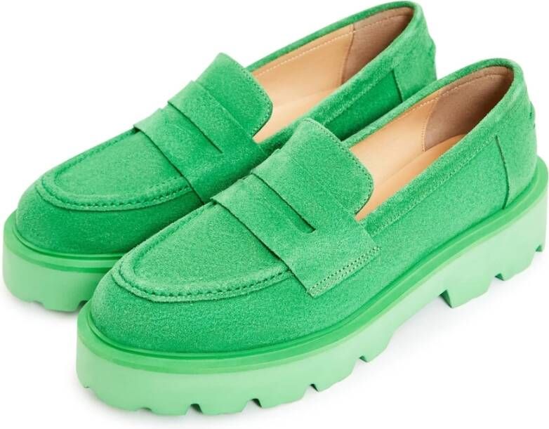 Cesare Gaspari Instap Suède Loafers Groen Green Dames