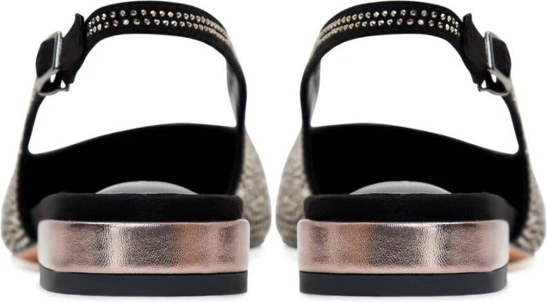 Cesare Gaspari Jewel Slingback Ballet Pumps Black Dames