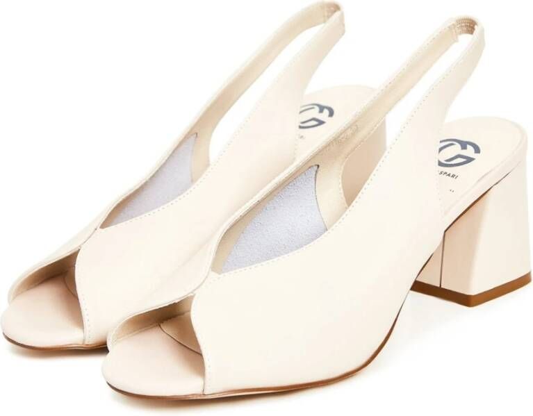 Cesare Gaspari Klassieke Blokhak Sandalen Beige Dames