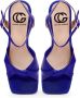 Cesare Gaspari Klassieke Blokhak Sandalen Blauw Blue Dames - Thumbnail 7