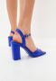 Cesare Gaspari Klassieke Blokhak Sandalen Blauw Blue Dames - Thumbnail 8