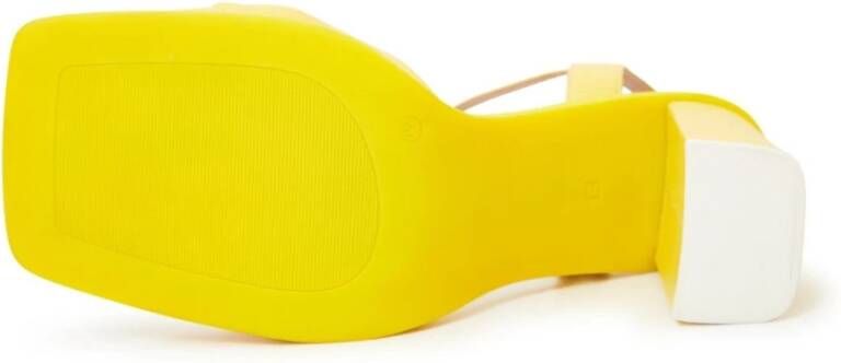 Cesare Gaspari Klassieke blokhak sandalen Geel Yellow Dames