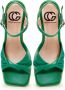 Cesare Gaspari Klassieke Blokhak Sandalen Groen Green Dames - Thumbnail 7