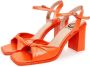 Cesare Gaspari Klassieke blokhak sandalen Oranje Orange Dames - Thumbnail 3