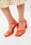 Cesare Gaspari Klassieke blokhak sandalen Oranje Orange Dames - Thumbnail 5