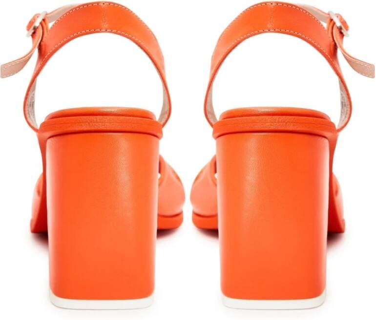 Cesare Gaspari Klassieke blokhak sandalen Oranje Orange Dames