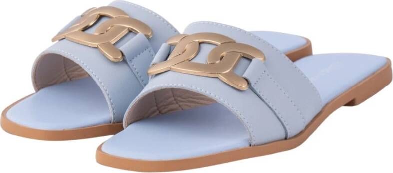 Cesare Gaspari Klassieke Leren Sandalen Blue Dames