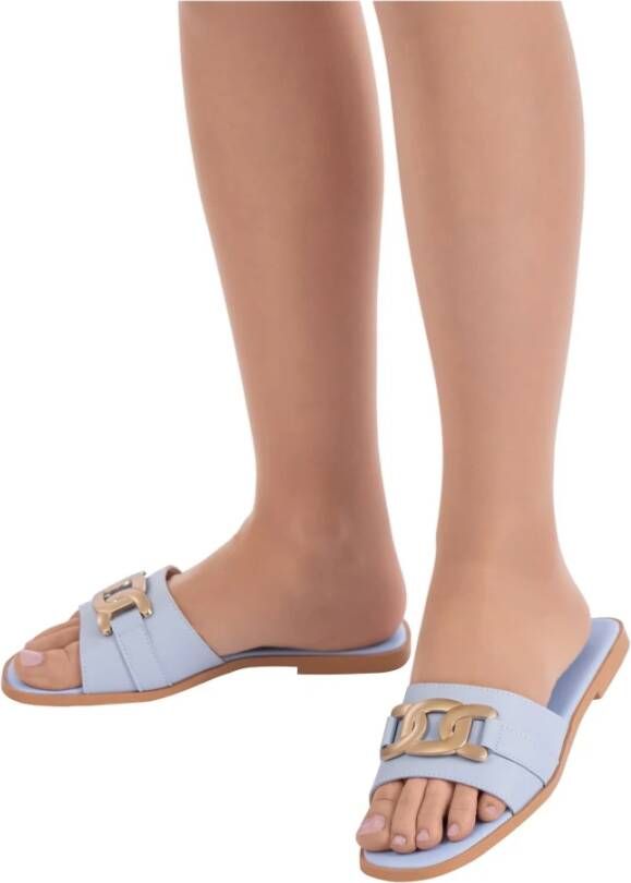 Cesare Gaspari Klassieke Leren Sandalen Blue Dames