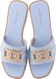 Cesare Gaspari Klassieke Leren Sandalen Blue Dames - Thumbnail 6