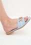 Cesare Gaspari Klassieke Leren Sandalen Blue Dames - Thumbnail 10