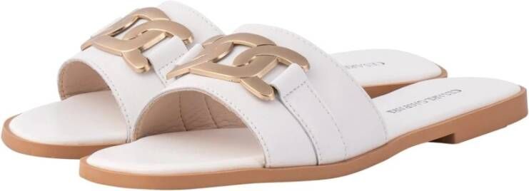 Cesare Gaspari Klassieke Leren Sandalen White Dames