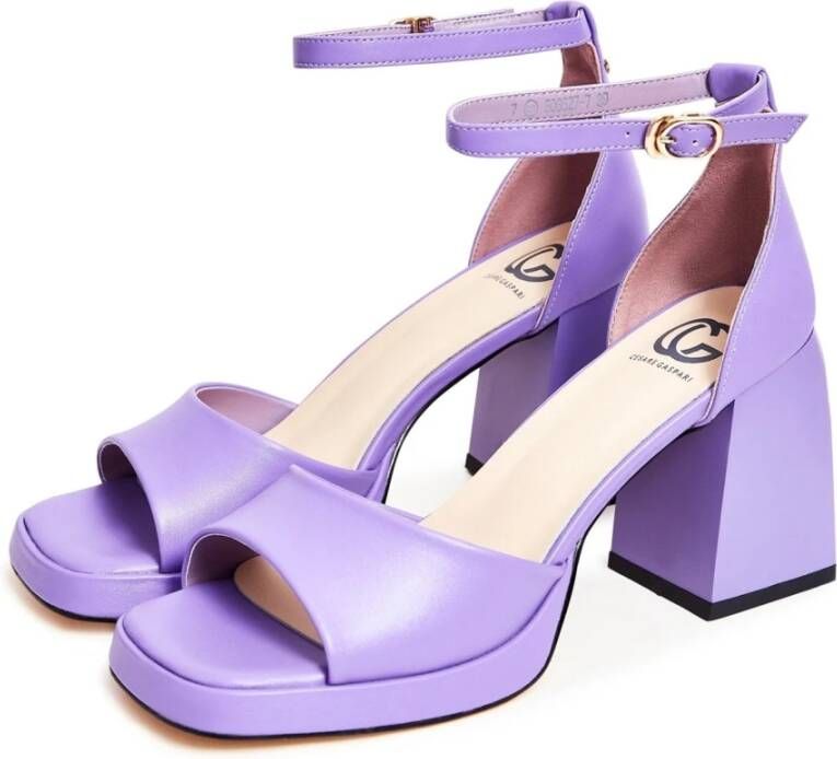 Cesare Gaspari Klassieke open teen hoge hak sandalen Lila Purple Dames