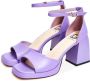 Cesare Gaspari Klassieke open teen hoge hak sandalen Lila Purple Dames - Thumbnail 3