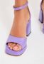 Cesare Gaspari Klassieke open teen hoge hak sandalen Lila Purple Dames - Thumbnail 6