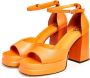 Cesare Gaspari Klassieke open teen hoge hakken sandalen Oranje Orange Dames - Thumbnail 3