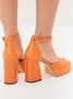 Cesare Gaspari Klassieke open teen hoge hakken sandalen Oranje Orange Dames - Thumbnail 7