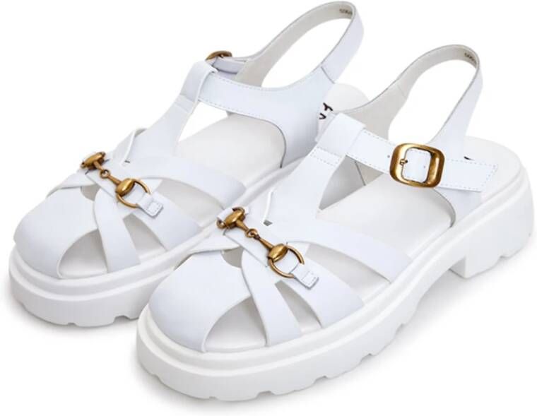 Cesare Gaspari Klassieke Plateau Sandalen Wit White Dames