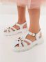 Cesare Gaspari Klassieke Plateau Sandalen Wit White Dames - Thumbnail 9