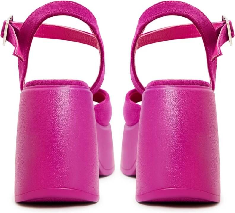 Cesare Gaspari Klassieke Plateausandalen Fuchsia Pink Dames