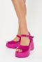 Cesare Gaspari Klassieke Plateausandalen Fuchsia Pink Dames - Thumbnail 4