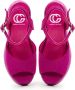 Cesare Gaspari Klassieke Plateausandalen Fuchsia Pink Dames - Thumbnail 5