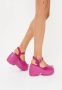 Cesare Gaspari Klassieke Plateausandalen Fuchsia Pink Dames - Thumbnail 6