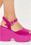 Cesare Gaspari Klassieke Plateausandalen Fuchsia Pink Dames - Thumbnail 8