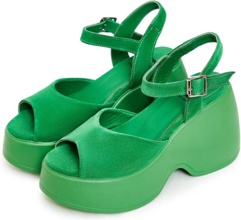 Cesare Gaspari Klassieke Plateausandalen Groen Green Dames