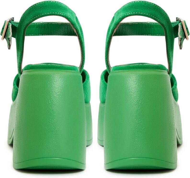 Cesare Gaspari Klassieke Plateausandalen Groen Green Dames