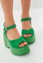 Cesare Gaspari Klassieke Plateausandalen Groen Green Dames - Thumbnail 10