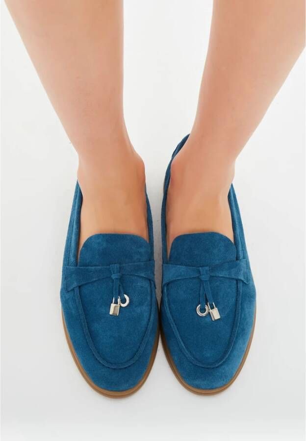 Cesare Gaspari Klassieke platte loafers Blauw Blue Dames