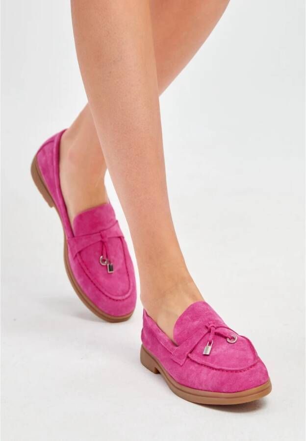 Cesare Gaspari Klassieke platte loafers Fuchsia Pink Dames