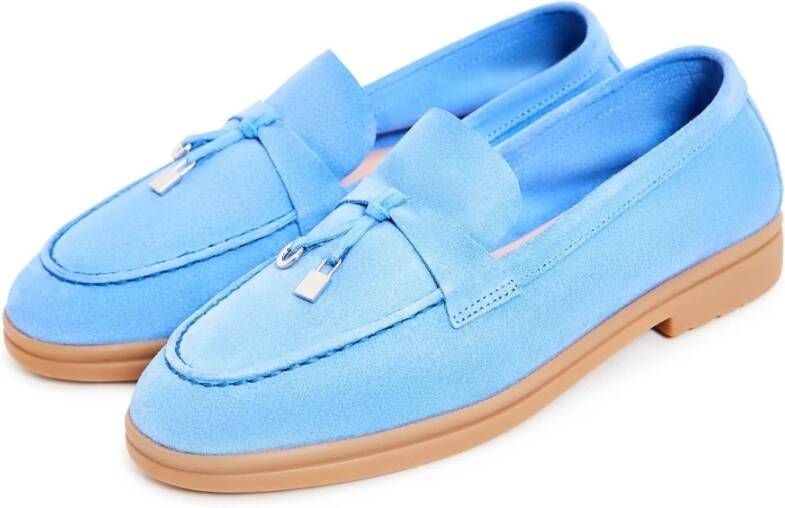 Cesare Gaspari Klassieke platte loafers Lichtblauw Blue Dames