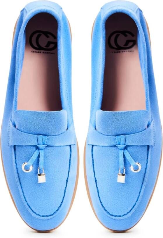 Cesare Gaspari Klassieke platte loafers Lichtblauw Blue Dames