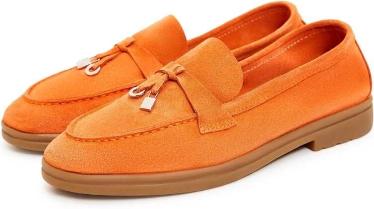 Cesare Gaspari Klassieke platte loafers Oranje Orange Dames