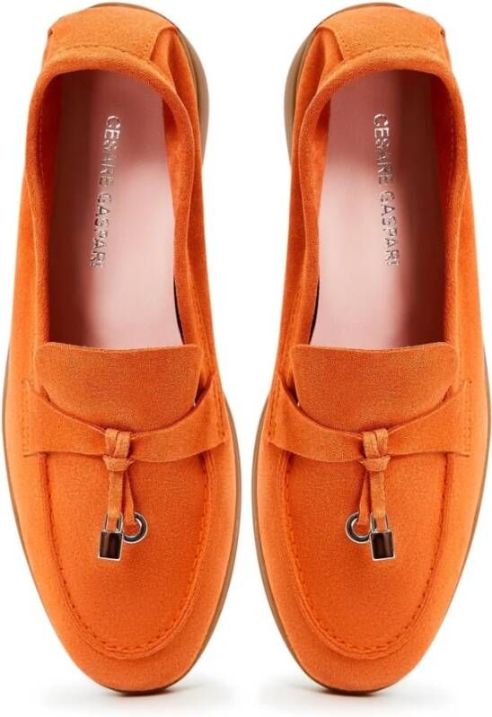 Cesare Gaspari Klassieke platte loafers Oranje Orange Dames