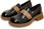 Cesare Gaspari Lakleren loafers Zwart Black Dames - Thumbnail 3