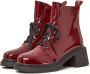 Cesare Gaspari Lakleren Veterschoenen Enkellaarsjes Bordeaux Red Dames - Thumbnail 2