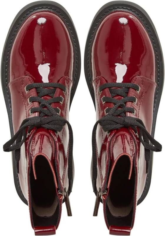 Cesare Gaspari Lakleren Veterschoenen Enkellaarsjes Bordeaux Red Dames