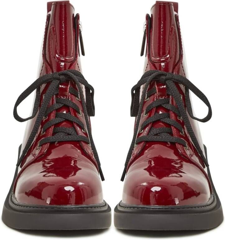 Cesare Gaspari Lakleren Veterschoenen Enkellaarsjes Bordeaux Red Dames