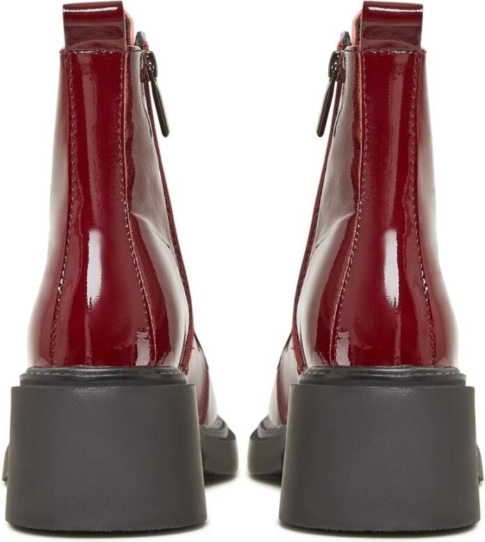 Cesare Gaspari Lakleren Veterschoenen Enkellaarsjes Bordeaux Red Dames